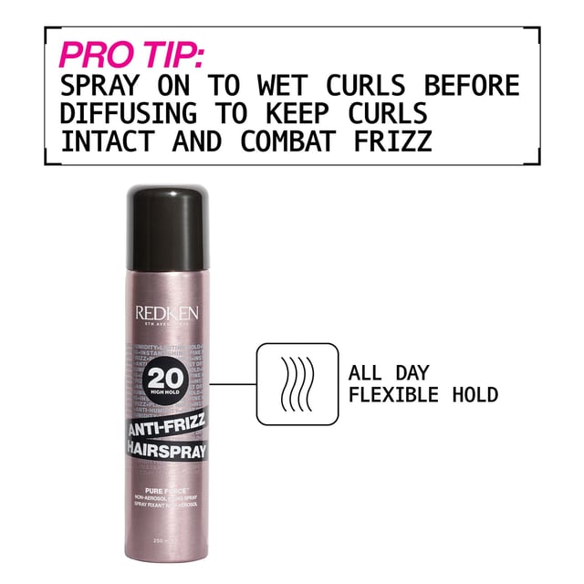 Experience the professional quality of Redken Anti-Frizz Hairspray in sleek packaging. This advanced hairspray retains its exceptional formula while offering a fresh look, designed for all-day hold. It provides a clean, firm finish, enhancing your hairstyle with brilliant shine. Perfect for styling, this quick-drying spray keeps your hair in place without residue. For best results, hold the can 6-12 inches from dry, styled hair and spray evenly. Reapply for extra control. Caution: Flammable. Keep away from flames and heat sources.
