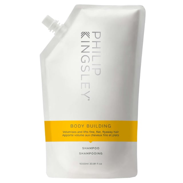 Enhance your hair's volume and bounce with Philip Kingsley's Body Building Weightless Shampoo. Specially formulated for fine or limp hair, this shampoo cleanses while adding natural fullness and thickness. Our eco-friendly refill pouch not only simplifies storage and pouring but also reduces plastic waste by 87%, making it a sustainable choice for your hair care routine. Crafted from renewable sugarcane bioplastic and Post-Consumer Recycled plastic, our packaging helps protect the planet by minimizing landfill waste and carbon emissions. Enjoy luxurious hair while caring for the environment!