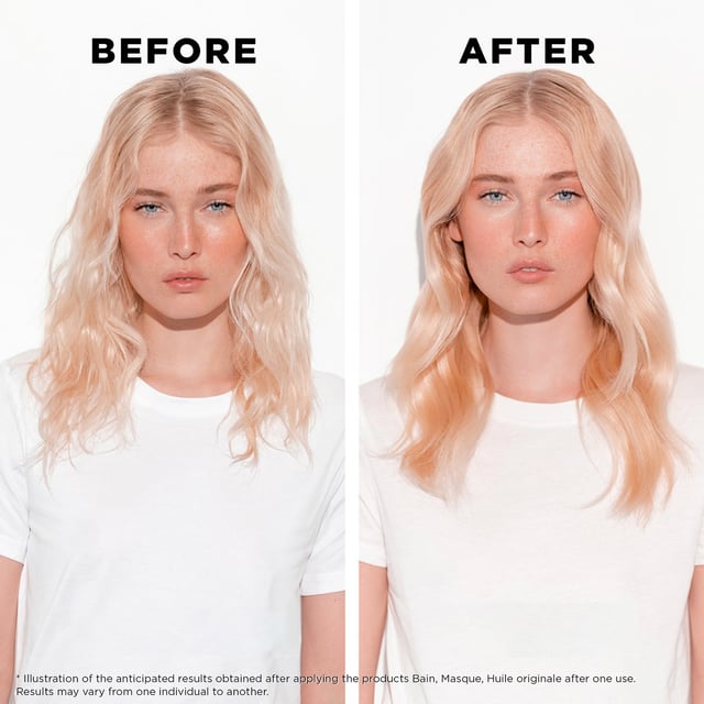 Transform your blonde hair with Kérastase Blond Absolu Bain Ultra-Violet, the anti-brass purple shampoo. It neutralizes unwanted brassiness and yellow tones, ideal for cool blondes and grey hair. Regular use provides long-lasting protection against brassiness while revitalizing shine and softness. Infused with Hyaluronic Acid and Edelweiss flower, it boosts luminosity and nourishes hair. For best results, apply to wet hair, massage, and leave for 2 to 5 minutes before rinsing.