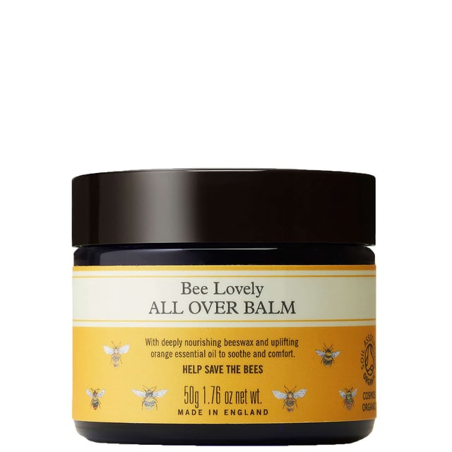 Neal's Yard Remedies Bee Lovely Moisturising Body Balm 50g - Organic Skin Care Discover the soothing power of Neal's Yard Remedies Bee Lovely All Over Balm. This luxurious 50g body balm contains 99.9% organic ingredients for deep nourishment to dry areas like elbows, knees, and feet. Infused with uplifting organic orange essential oil, it's perfect for keeping your skin soft and fragrant. Use it on hardworking hands, replenish skin overnight, or apply after swimming or outdoor activities. Neal's Yard Remedies is a pioneer in sustainable beauty, ensuring cruelty-free products made in an eco-friendly factory. Transform your skincare routine with this award-winning balm.