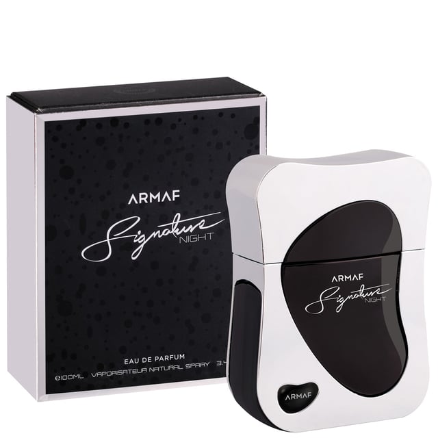 Discover the captivating Armaf Signature Night Eau de Parfum Spray, a sophisticated woody spicy fragrance designed for the modern man. This alluring scent opens with invigorating spicy accords, seamlessly blending into heart notes of rich leather, delicate iris, and fresh violet leaf. The fragrance settles into a warm, earthy base featuring luxurious sandalwood, robust guaiac wood, sweet benzoin, and creamy tonka bean. Perfect for evening wear or special occasions, this perfume is an essential addition to any man's collection.