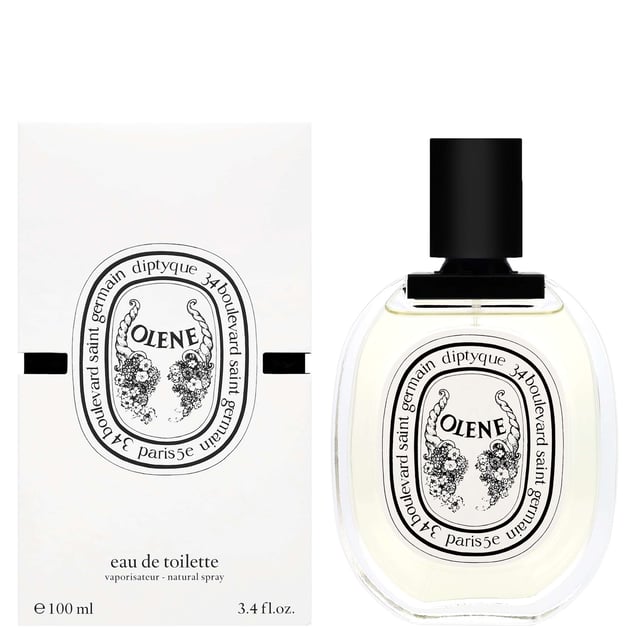 Diptyque Olene Eau de Toilette Spray - Enchanting Floral Fragrance Experience the allure of Venice with Diptyque Olene Eau de Toilette Spray. This captivating fragrance opens with delightful notes of narcissus and honeysuckle, transitioning into a lush heart of jasmine and wisteria. Finally, it concludes with a soft blend of white flowers and refreshing green notes, creating a romantic and enchanting scent perfect for any occasion. Indulge in the essence of a beautiful evening with every spray.