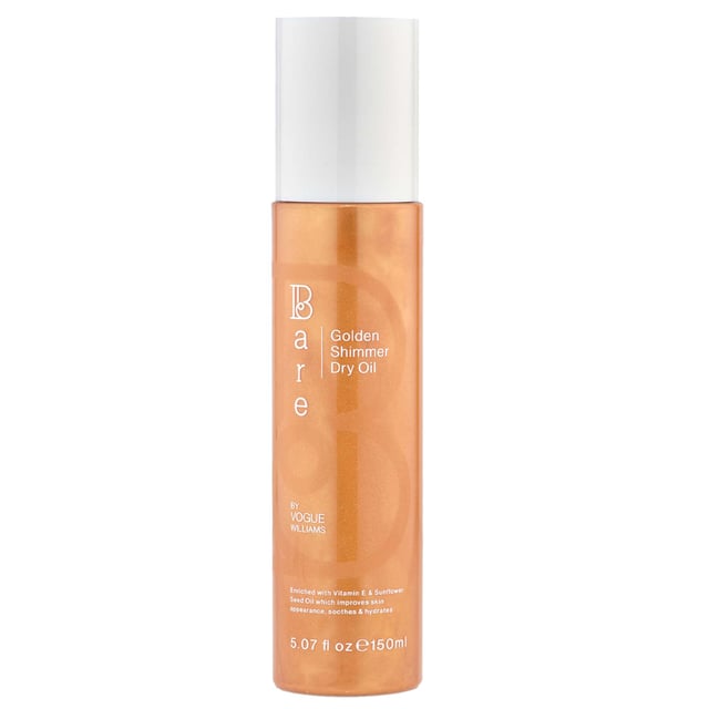 Experience the ultimate luxury with Bare by Vogue's Golden Shimmer Dry Oil, designed to give your skin a radiant and hydrated glow. This exquisite dry oil is infused with a delicate golden shimmer that enhances your skin's natural beauty while replenishing moisture. The heavenly scent transforms your skincare routine, leaving your skin fragrant and beautifully sparkled. Lightweight yet indulgent, this shimmering body oil nourishes dry areas and provides a glowing finish that lasts all day.