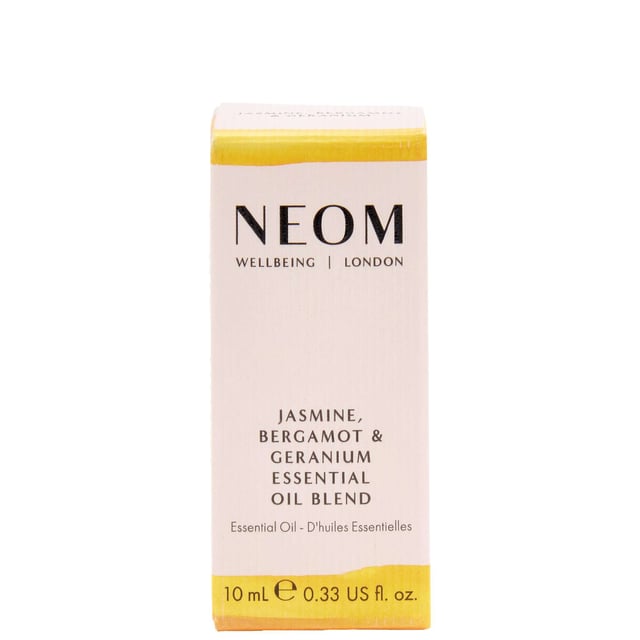 Experience the uplifting power of Neom Wellbeing's Essential Oil Blend to enhance your mood. This blend features honey-like Jasmine, refreshing Bergamot, and soothing Geranium, transporting you to a serene summer garden. Perfect for use with the Wellbeing Perfume Pod, add 5 drops to your bath or mix 1 to 2 drops with a base oil for a calming massage. Neom Wellbeing is a Certified B Corporation committed to ethical practices and making a positive impact on the planet. Elevate your wellbeing routine with this delightful blend.