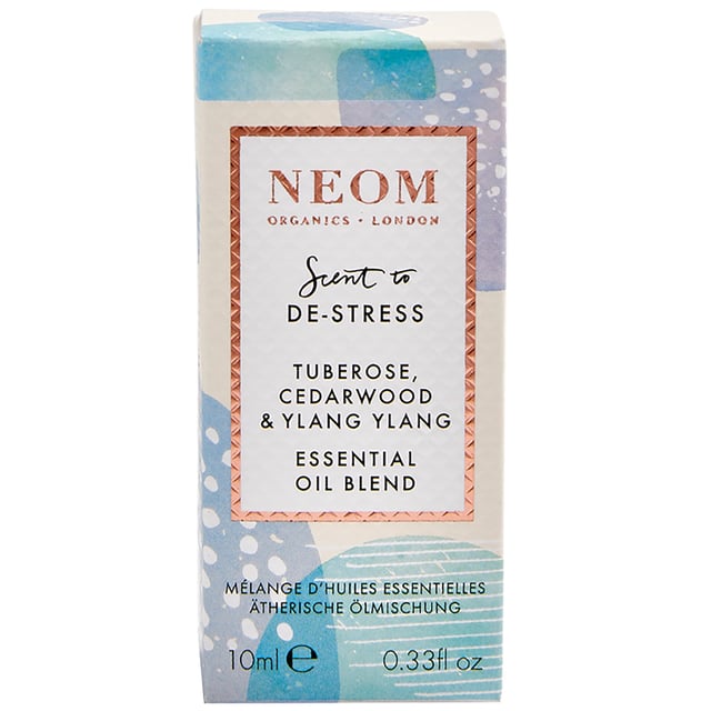Experience the transformative power of Neom Wellbeing London's Essential Oil Blend, crafted to uplift your spirit and promote happiness. This luxurious blend combines creamy Tuberose, warm Cedarwood, and exotic Ylang Ylang, with hints of Jasmine and Neroli. Perfect for creating a serene atmosphere, this 100% natural fragrance relieves stress, enhances sleep quality, boosts energy, and elevates mood. Use it in your Wellbeing Perfume Pod, in a warm bath, or mix with a base oil for a soothing massage.