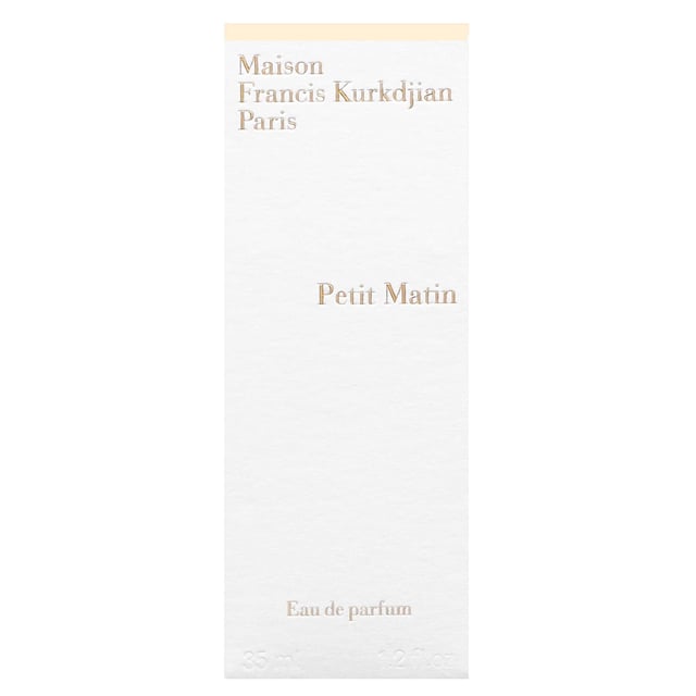 Maison Francis Kurkdjian Petit Matin Eau de Parfum Spray - A Radiant Fragrance 35 ml Experience the enchanting essence of dawn with Maison Francis Kurkdjian Petit Matin Eau de Parfum Spray. This exquisite fragrance captures the beauty of the early morning through a delightful blend of bright citrus notes, including lemon and orange blossom, infused with soothing lavender. The unique combination of litsea cubeba and hawthorn adds a refreshing sweetness, while the warm undertones of ambroxan and musks provide a cozy finish. Perfect for daily wear, this fragrance is a celebration of freshness and elegance.