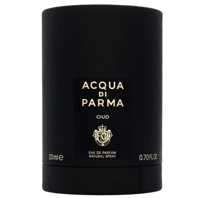 Acqua Di Parma Oud Eau de Parfum - Luxurious Natural Spray 20ml Experience the opulent scent of Oud by Acqua Di Parma, a fragrance that captures the rich warmth of luxurious Oud wood. The top notes of bergamot and orange create a refreshing introduction, while the heart reveals a complex blend of Haitian Amyris, Russian coriander, and the exquisite Oud wood. The fragrance culminates in a deep leather accord, enhanced by notes of cedar, patchouli, sandalwood, and musk, providing a captivating and lasting impression. Perfect for those who appreciate sophisticated and invigorating scents.