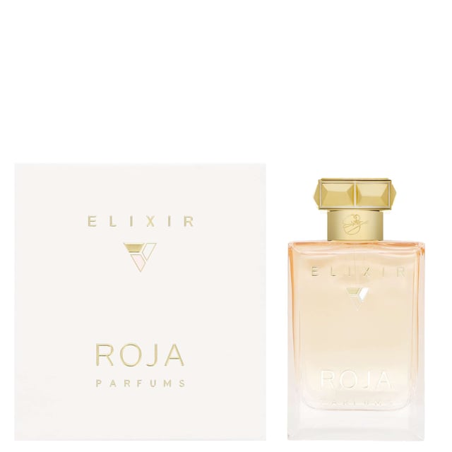 Discover the enchanting Roja Parfums Elixir Pour Femme, a luxurious fragrance that embodies femininity. It opens with zesty bergamot, leading into a heart of exquisite Rose de Mai and Jasmin de Grasse, complemented by notes of geranium and ylang-ylang. The warm base features a blend of cinnamon, cedar, sandalwood, vanilla, and musk, creating a sensual scent that lingers beautifully. Perfect for the modern woman who embraces her strength and elegance.