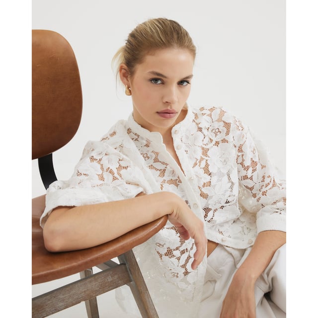 Lace fabric, Short sleeves, Curved hem, Button fasteningAbout the brandFASHION IS OUR DNARiver Island is an icon of the British high street. Inspired by the latest trends and our heritage style archives, we've been serving style and leading trends for over sixty years.We make fashion for real people with real lives, who want to look real good. Because life's a celebration - let's dress for it.