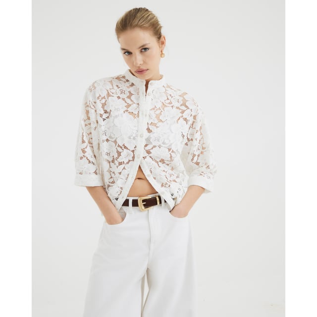 Lace fabric, Short sleeves, Curved hem, Button fasteningAbout the brandFASHION IS OUR DNARiver Island is an icon of the British high street. Inspired by the latest trends and our heritage style archives, we've been serving style and leading trends for over sixty years.We make fashion for real people with real lives, who want to look real good. Because life's a celebration - let's dress for it.