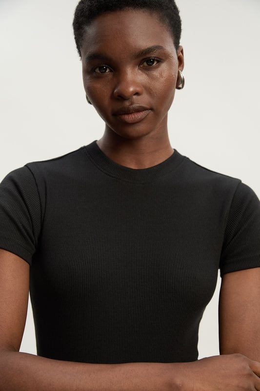 Compact Jersey Ribbed T-Shirt
