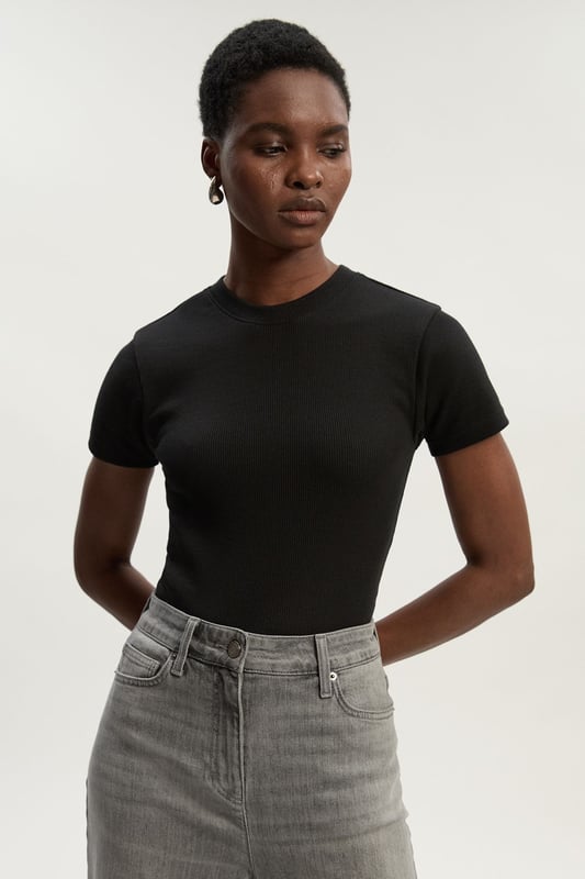 Compact Jersey Ribbed T-Shirt
