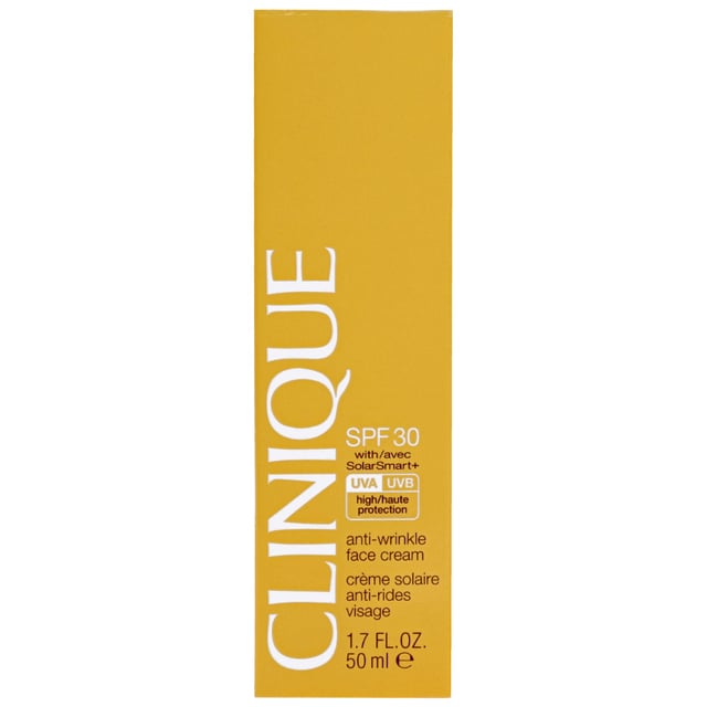 Discover the power of Clinique Anti-Wrinkle Face Cream, expertly formulated with SPF30 to provide superior sun protection. This lightweight cream creates a protective barrier against harmful UVA and UVB rays while delivering essential antioxidants through SolarSmart+ technology. Not only does it shield your skin from the sun, but it also helps repair environmental damage, keeping your complexion youthful and radiant. For best results, apply generously to your face before sun exposure and enjoy the confidence of beautifully protected skin.
