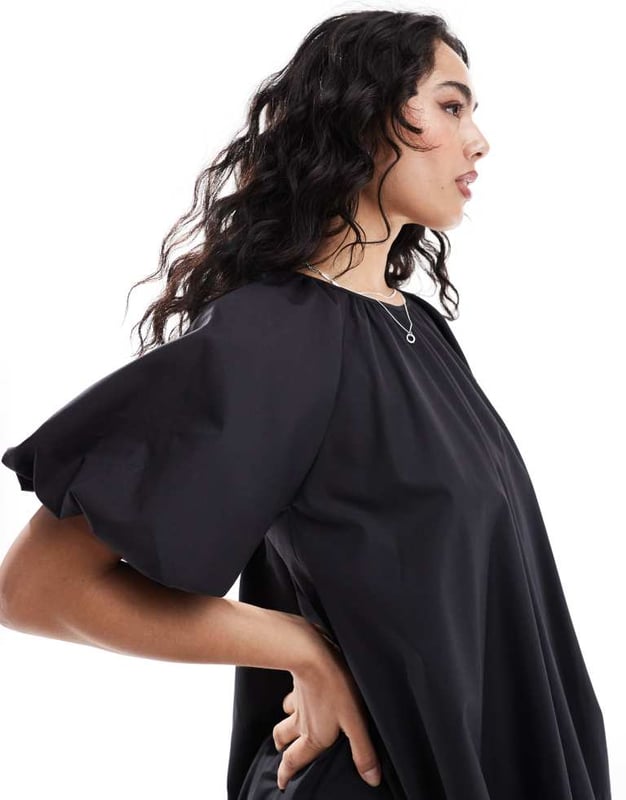 Dresses by ASOS DESIGN Low effort, high reward Plain design Round neck Puff sleeves Button-keyhole back Regular fitSold By: Asos