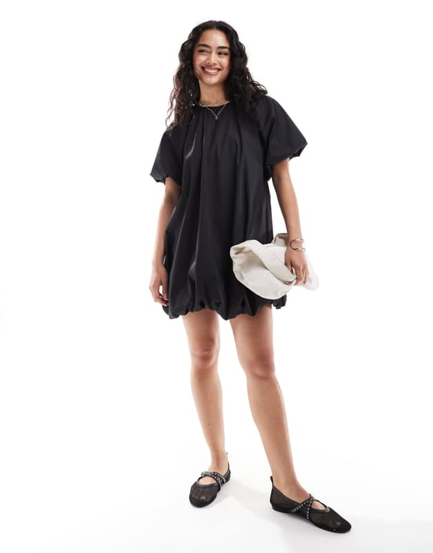 Dresses by ASOS DESIGN Low effort, high reward Plain design Round neck Puff sleeves Button-keyhole back Regular fitSold By: Asos