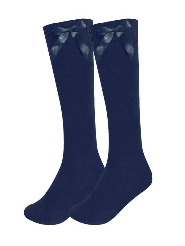 Add a touch of elegance to everyday wear with these charming knee-high socks, perfect for both ladies and girls. Made from a cotton-rich blend with Lycra, they offer exceptional softness, breathability, and a comfortable stretch that hugs the legs without slipping down. Featuring a delicate satin bow at the top, these socks bring a stylish and feminine flair—ideal for school, special occasions, or simply dressing up an outfit