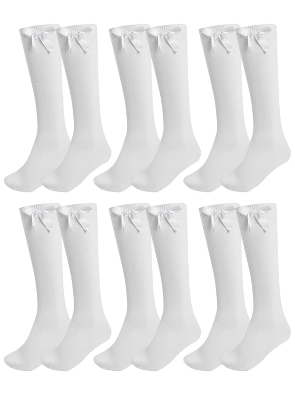Add a touch of elegance to everyday wear with these charming knee-high socks, perfect for both ladies and girls. Made from a cotton-rich blend with Lycra, they offer exceptional softness, breathability, and a comfortable stretch that hugs the legs without slipping down. Featuring a delicate satin bow at the top, these socks bring a stylish and feminine flair—ideal for school, special occasions, or simply dressing up an outfit