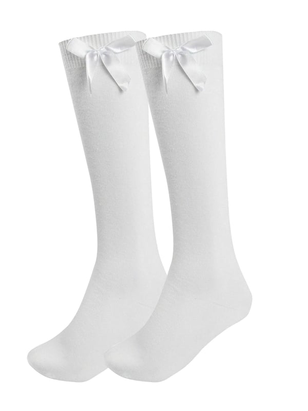 Add a touch of elegance to everyday wear with these charming knee-high socks, perfect for both ladies and girls. Made from a cotton-rich blend with Lycra, they offer exceptional softness, breathability, and a comfortable stretch that hugs the legs without slipping down. Featuring a delicate satin bow at the top, these socks bring a stylish and feminine flair—ideal for school, special occasions, or simply dressing up an outfit