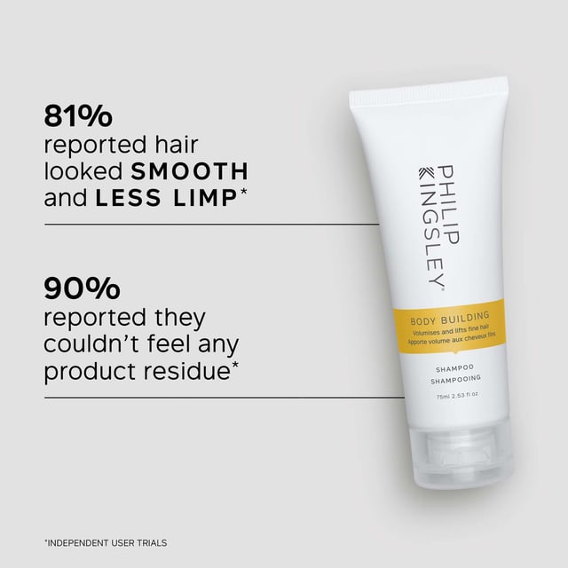 Transform your hair with Philip Kingsley's Body Building Weightless Shampoo, formulated to volumize and lift fine hair. This luxurious shampoo is designed for all hair types, providing bounce and shine while leaving your locks looking fuller. Infused with keratin proteins, natural cellulose, and copolymers, it makes styling easy. Perfectly paired with Body Building Weightless Conditioner, it ensures your hair is manageable and easy to style. Experience the difference with Philip Kingsley for salon-quality results at home.
