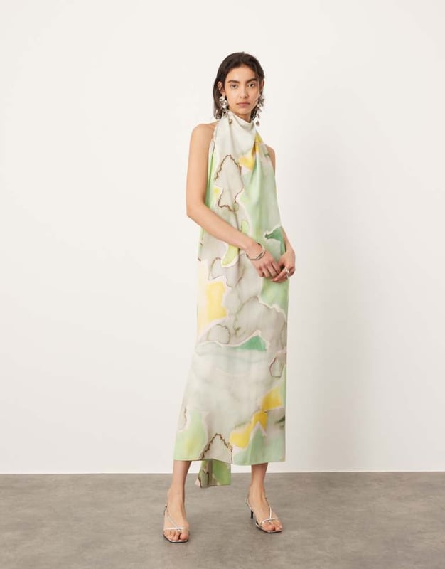 Dresses by ASOS EDITION When the dress code means a dress All-over print Halterneck style Sleeveless style Open back Regular fitSold By: Asos