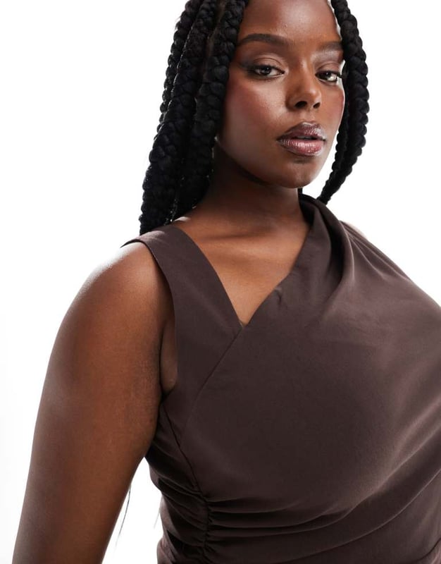 Dresses by ASOS Curve Occasions made easy Asymmetric neck Sleeveless style Ruched detailing Slim fitSold By: Asos