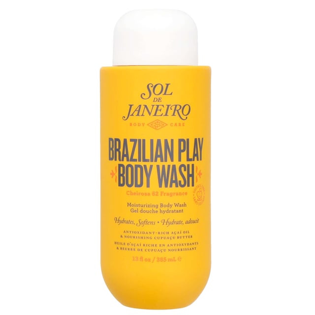 Experience the essence of Brazilian beauty with Sol de Janeiro's Brazilian Play Body Wash. This luxurious, sulfate-free shower cream-gel nourishes and hydrates your skin, leaving it soft and smooth. Enriched with Cupuaçu Butter, Coconut Oil, and Açai Oil, it provides deep moisture and essential fatty acids for silky, revitalized skin. The delightful Cheirosa 62™ fragrance, with notes of pistachio and salted caramel, transforms your shower into a sensory escape. Apply to wet skin, massage gently, and rinse for a refreshing cleanse.