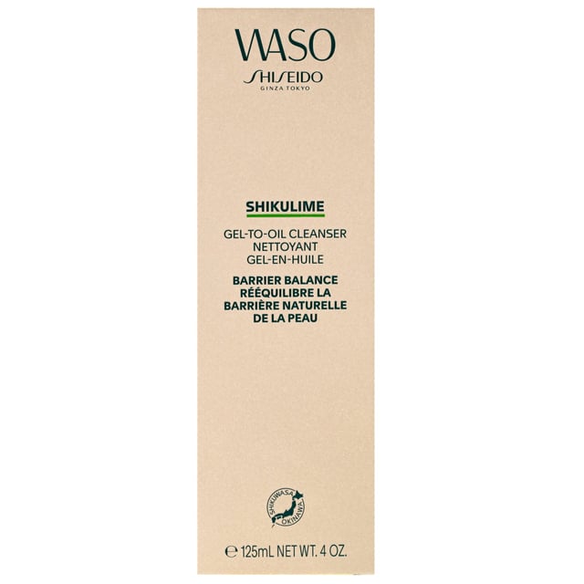 Discover the power of Shiseido Waso SHIKULIME Gel-to-Oil Cleanser, a luxurious treatment designed to effortlessly remove makeup while enhancing your skin's natural barrier. Enriched with Shikuwasa Lime extract, this innovative cleanser effectively eliminates impurities and excess sebum, leaving your skin feeling fresh and revitalized. Upon application, it transforms from a gel to a rich, silky oil that unveils a bright and clear complexion. For best results, use it every morning and evening: simply massage onto your face and rinse thoroughly for beautifully cleansed skin.