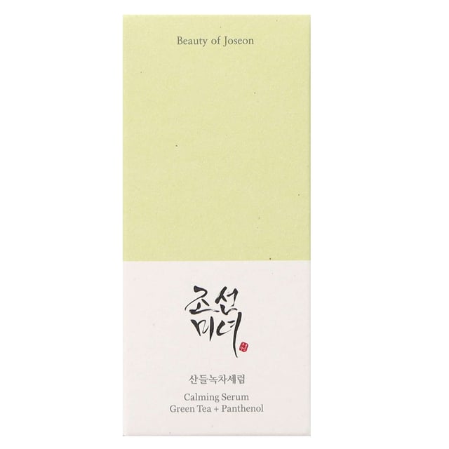 Experience the soothing power of Beauty of Joseon Calming Serum, infused with 50% Green Tea and 30% Mugwort, perfect for all skin types, including sensitive skin. This 30ml serum is designed to hydrate and calm your skin, providing relief from discomfort caused by UVA/UVB rays and environmental stressors. Enhanced with 5% Panthenol, it creates a protective moisture barrier while delivering deep hydration. Enjoy a radiant, refreshed complexion with this cruelty-free formula.