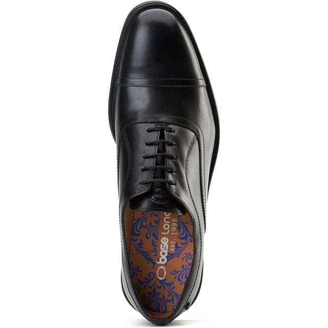 Base London Lapel Leather Men's Black Oxford Shoes