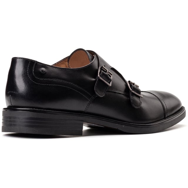 Base London Taper Leather Men's Black Double Monk Shoes Up your style with Base London's 'Taper' double monk shoes. Crafted from quality leather, with an Ortholite insole and grippy rubber out-sole, they combine comfort and class. Perfect for shutting down the boardroom or owning the wedding dance floor.