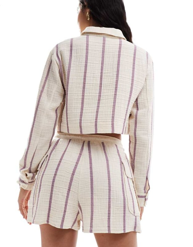 Shorts by ASOS DESIGN Part of a co-ord set Shirt sold separately High rise Elasticated drawstring waist Pocket details Regular fitSold By: Asos