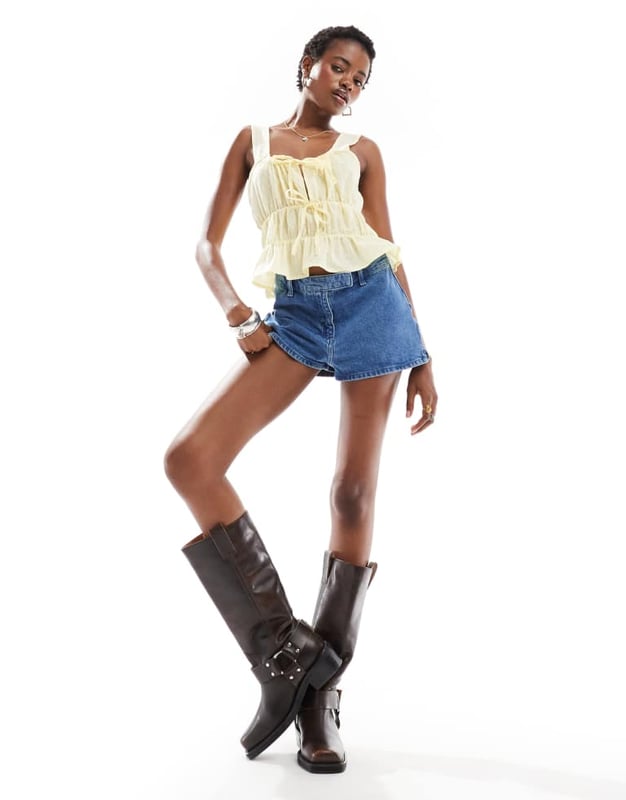 Tops by Reclaimed Vintage  Square neck Fixed straps Tie front Regular fitSold By: Asos