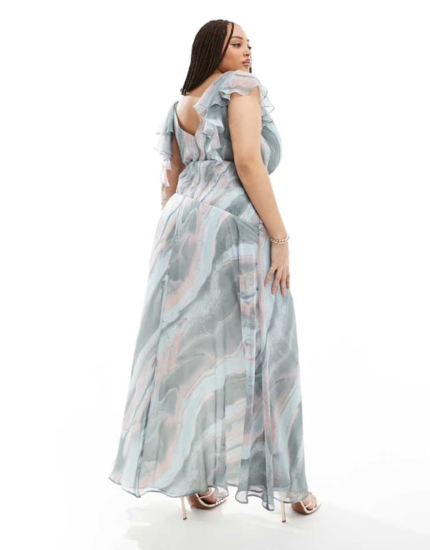 Dresses by ASOS Curve Best dressed: secured Wrap front Ruffle details Zip-back fastening Thigh-high split Regular fitSold By: Asos