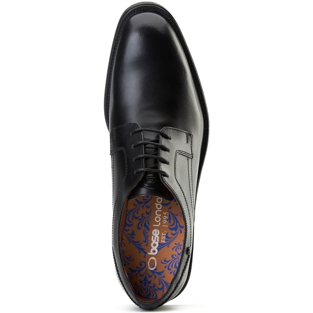 Base London Sleeve Leather Men's Black Lace-Up Shoes Step up your office game with the Sleeve derby shoe. Crafted with sleek leather uppers, a four-lace closure, and Ortholite insole comfort, its slim sole ensures you stay sharp and steady - because confidence starts from the ground up.