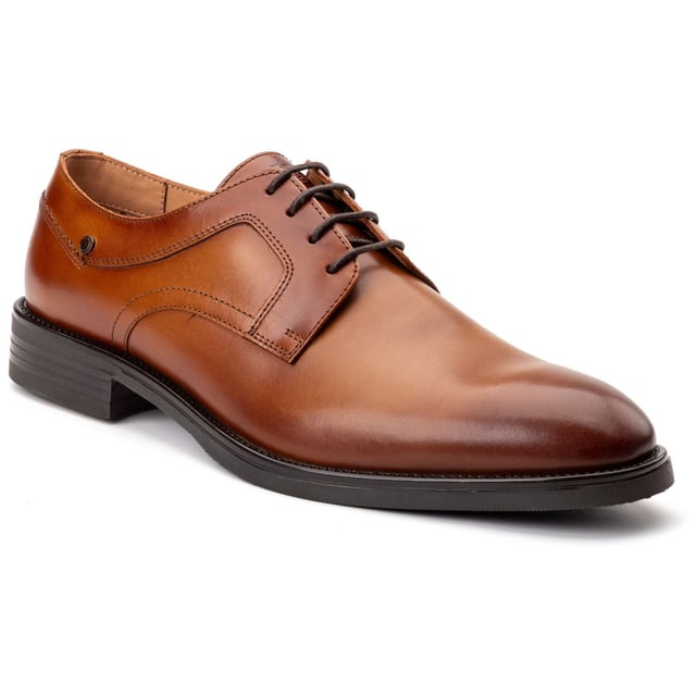 Base London Sleeve Leather Men's Tan Lace-Up Shoes Step up your office game with the Sleeve derby shoe. Crafted with sleek leather uppers, a four-lace closure, and Ortholite insole comfort, its slim sole ensures you stay sharp and steady - because confidence starts from the ground up.