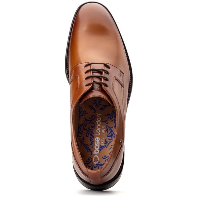 Base London Sleeve Leather Men's Tan Lace-Up Shoes Step up your office game with the Sleeve derby shoe. Crafted with sleek leather uppers, a four-lace closure, and Ortholite insole comfort, its slim sole ensures you stay sharp and steady - because confidence starts from the ground up.