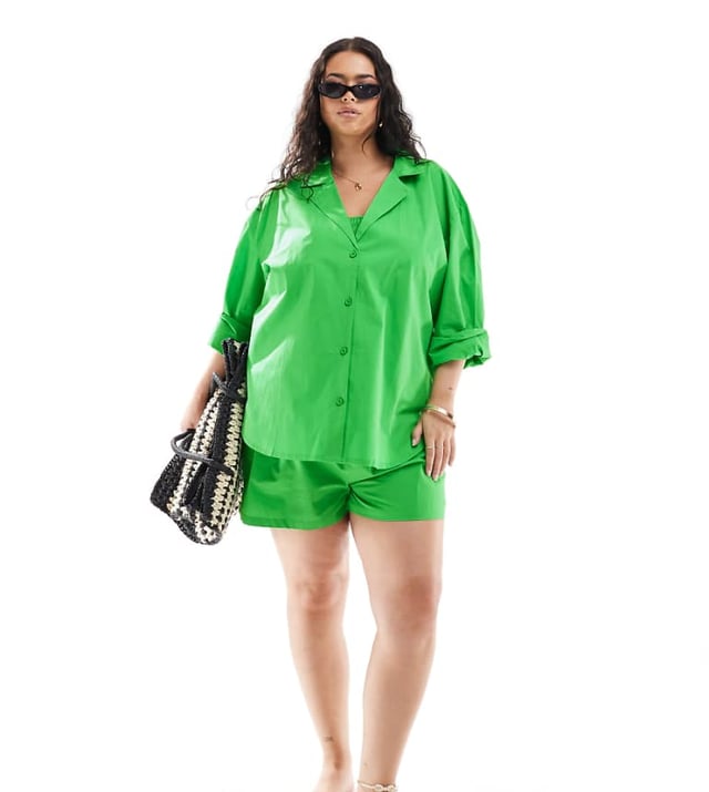 Swimwear & Beachwear by ASOS Curve From beach to bar Plain design Revere collar Button placket Long sleeves Buttoned cuffs Regular fitSold By: Asos