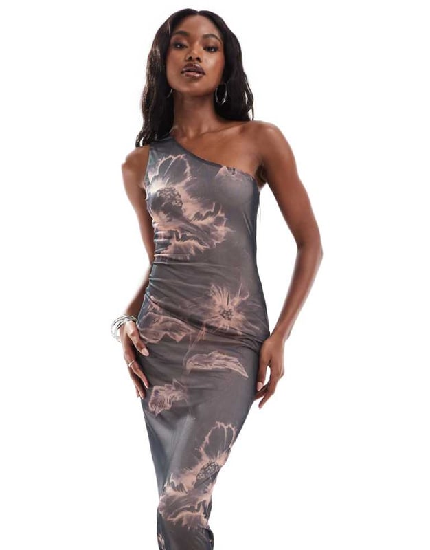 Dresses by ASOS DESIGN BNO, here you come Floral design One-shoulder style Ruched side Slim fitSold By: Asos