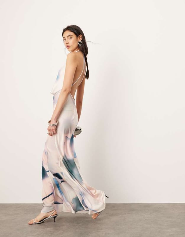 Dresses by ASOS EDITION Double-tap worthy Floral design Cowl neck Sleeveless style Open back Slim fitSold By: Asos