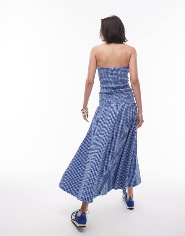 Dresses by Topshop This is Topshop Check design Bandeau style Shirred bodice Regular fitSold By: Asos