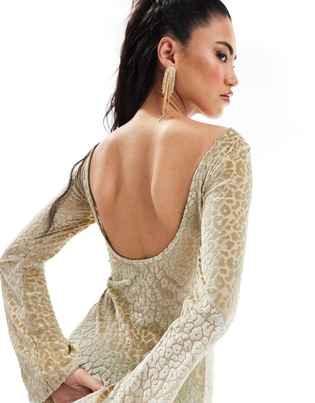 Dresses by ASOS DESIGN When the dress code means a dress Animal design Round neck Angel sleeves Open back Slim fitSold By: Asos