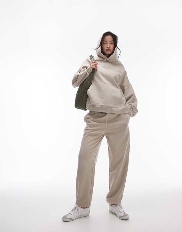 Trousers & Leggings by Topshop This is Topshop Hoodie sold separately Elasticated waistband Functional pockets Elasticated cuffs Regular, tapered fitSold By: Asos