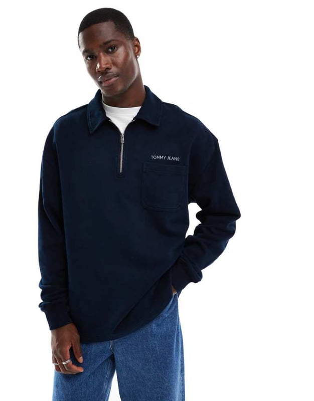 Hoodies & Sweatshirts by Tommy Jeans Sweater weather Branded design Spread collar Long sleeves Partial zip fastening Regular fitSold By: Asos