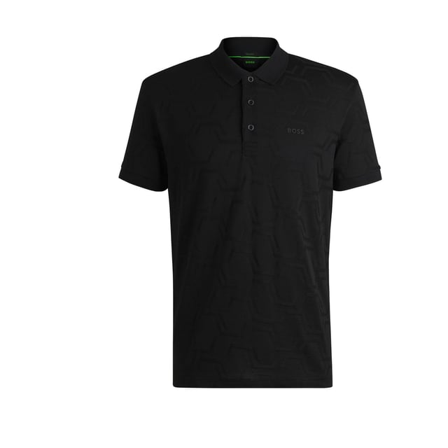 Heren BOSS Paddy Hexaquilt Relaxed Fit Poloshirt in Quilted Gemerceriseerd Katoen in zwartEen luxueus zacht poloshirt gemaakt van gemerceriseerd katoen. Dit relaxed-fit poloshirt van BOSS Menswear is afgewerkt met een platte gebreide kraag en manchetten. Een ton-sur-ton logo zorgt voor een geraffineerde afwerking.- Relaxed fit- Platgebreide kraag- Aantal knopen: 3- Korte mouwen- Platgebreide manchetten- Standaardlengte- 100% Katoen.  Machinewasbaar.- Ref: 50533239-001