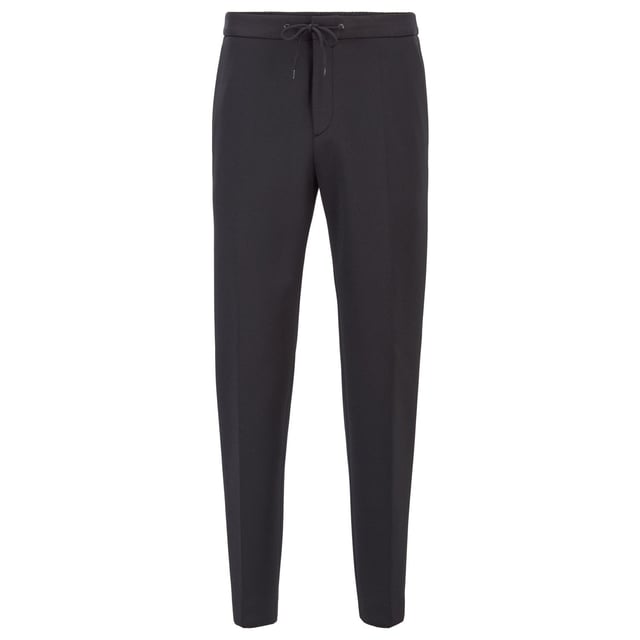 Mens BOSS Banks4-J Trousers in black- 97% Polyester  3% Elastane.  Dry clean.- Ref: 50450200-001