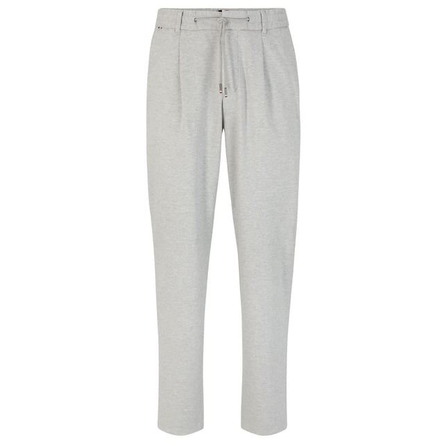 Mens BOSS C-Perin-J-RDS-232 Relaxed Fit Trousers in silver- Relaxed fit- Hook and zip closure- Front slant pockets- Rear welt pockets- 42% Viscose  40% Polyester  17% Polyamide  1% Elastane.  Dry clean- Ref: 50489416-041