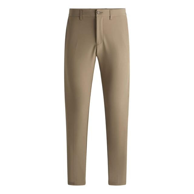 Mens BOSS T Commuter Slim-Fit Chinos in easy-iron four-way stretch fabric in light - pastel green.Timeless slim-fit chinos by BOSS Menswear  crafted from easy-iron four-way stretch fabric for optimum comfort. Designed with a quick-dry  water-repellent finish. Featuring a customisable waistband with drawstrings that can be worn inside or out  along with an integrated card-holder and coin-catcher pocket for wallet-free commuting.-Slim fit- Regular rise- Button and zip closure- Tapered leg- Pockets bottom back: Patch pocket- Fit foot width: 33cm- 92% Polyester  8% Elastane  pocketing: 100% Polyester.  Machine washable- Ref: 50495497-334