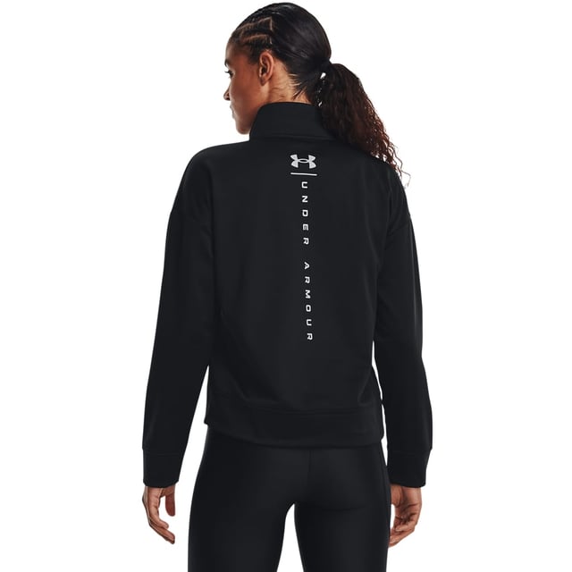 Womens Under Armour Reflective Quarter Zip Top in black.- Stand-up collar.- Long sleeves with ribbed cuffs.- Quarter zip fastening.- 4-way stretch construction moves better in every direction- Ref: 1371627-001