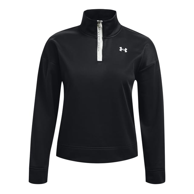 Womens Under Armour Reflective Quarter Zip Top in black.- Stand-up collar.- Long sleeves with ribbed cuffs.- Quarter zip fastening.- 4-way stretch construction moves better in every direction- Ref: 1371627-001