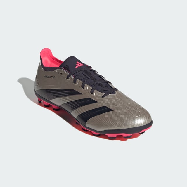 When the goal's in your sights, adidas Predator converts pressure into pinpoint accuracy. The Hybridfeel upper on these League football boots includes an all-over 3D texture and grippy Strikescale fins to improve shooting precision. A specialist artificial grass outsole digs into 2G and 3G pitches so you're always ready to fire.By choosing recycled, adidas are able to reuse materials that have already been created, which helps to reduce waste. Renewable materials choices will help us to remove our reliance on finite resources. Our products made with a blend of recycled and renewable materials feature at least 20% total of these materials.  - Regular fit - Lace closure - Hybridfeel upper with Strikescale elements - 2G and 3G artificial grass outsole - Contains a minimum of 20% recycled and renewable content  Shipped by adidas